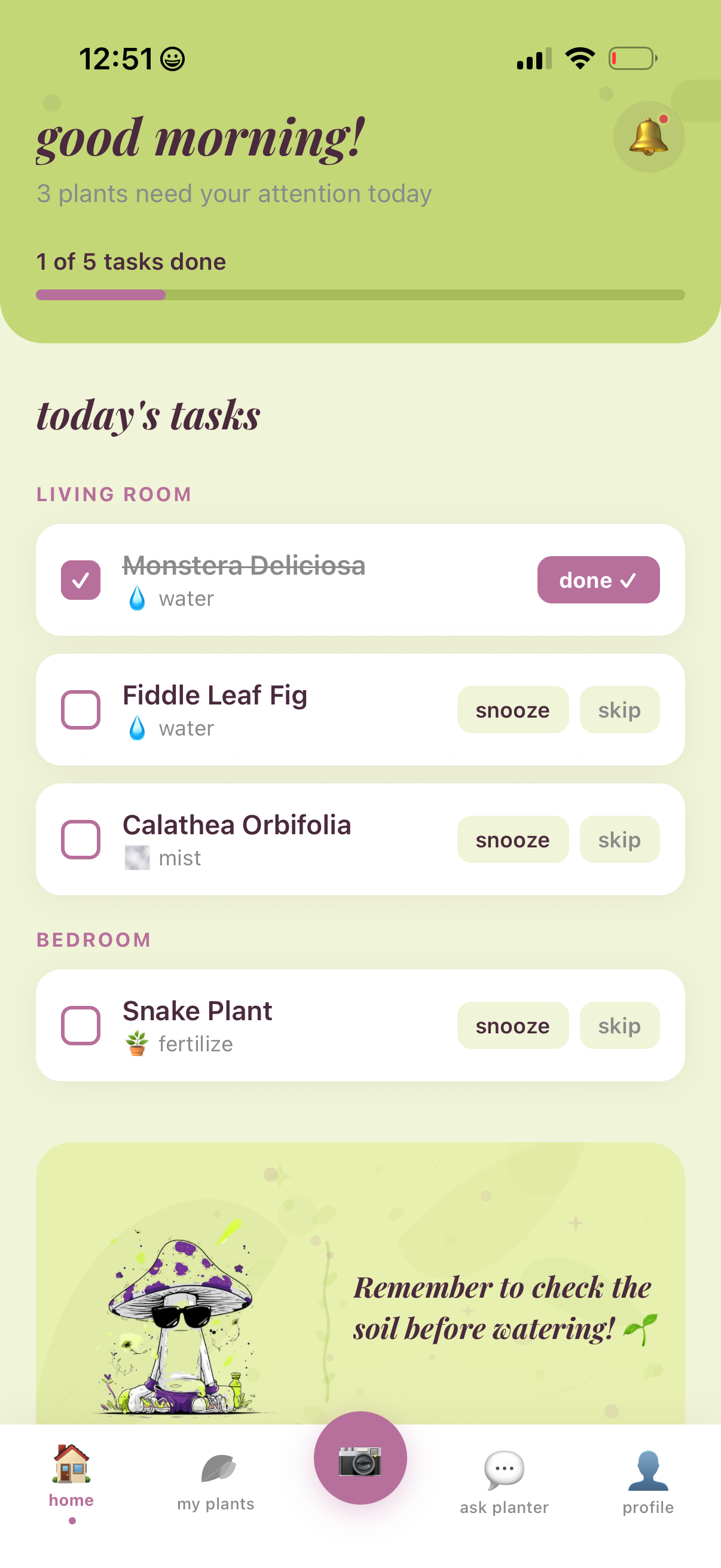 pocket planter home screen